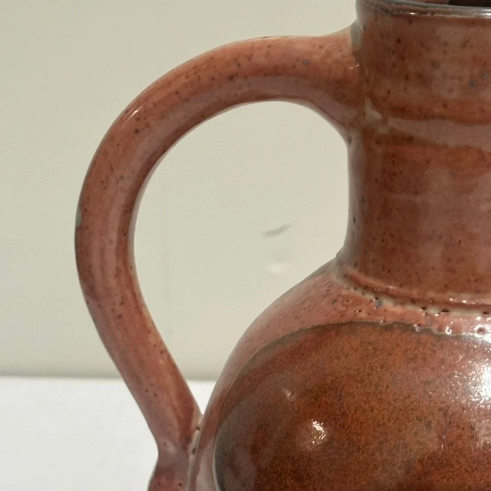 Handmade Ceramic Pitcher with Spout and Handle Artistic Glaze Design
